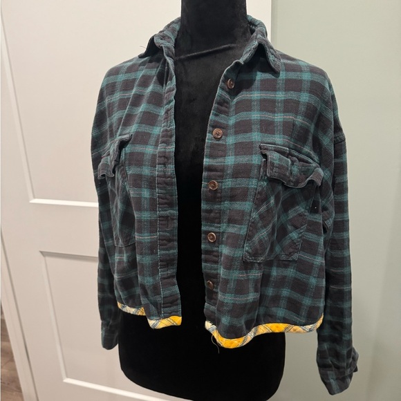 Urban Outfitters BDG Caleb Cropped Flannel Shirt cotton - Picture 3 of 11